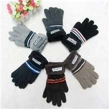 【伙拼】提花双层男士手套双层保暖女士毛口手套批发