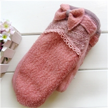 新款时尚韩版可爱手套新麦点布艺包指手套写字手套女式BY055