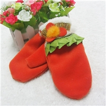 厂家批发新款BY13028时尚可爱韩版大童布艺半指毛口花边保暖手套