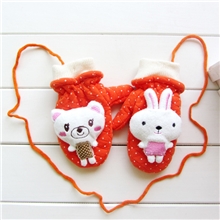 新款秋冬宝宝/儿童五指/分指时尚可爱中童布艺全身兔手套B131