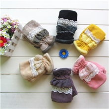 新款时尚韩版可爱手套新麦点布艺包指手套写字手套女式BY025