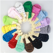 特价外贸良品点点女袜圆点波点女袜韩国可爱糖果色棉袜子