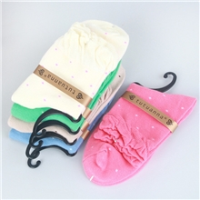 外单全棉袜子糖果色时尚圆点女袜百搭批发