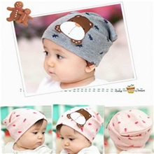 韩版秋冬季卡通狗狗贴标小狗贴标套头帽儿童帽子童帽宝宝帽子批发