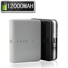 厂家直销大容量移动电源12000MAH充电宝安全移动电源热销产品