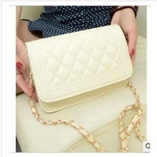 2013秋新款女包小菱格链条单肩包绣线手提包白色斜跨包包批发