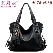 艾风尚潮包女包2013新款欧美真皮流苏女士大包手提单肩斜跨包包潮