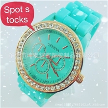 热销款硅胶手表14色现货供应GENEVA手表批发时尚爆款精致优品