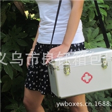 义乌厂家现货小额批发14寸急救箱铝合金医药箱保健箱家用药箱