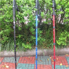 供应直柄弯柄户外登山杖超轻四节伸缩拐杖滑雪杖徒步杖行走手杖