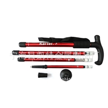 供应户外T柄登山杖正品四节登山手杖避震伸缩徒步仗手仗批发