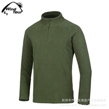 WindTour户外男款保暖弹力半开拉链套头抓绒衣冲锋衣保暖内胆