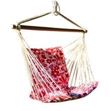 【掌柜推荐】印花帆布加粗棉绳带木棒吊椅秋千室内户外