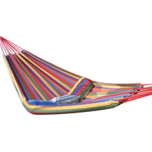 【夏季新款】供应印花帆布吊床彩虹条纹帆布吊床双钻店送绑绳