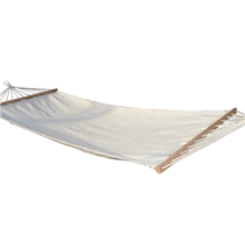 【掌柜推荐】本白纯棉帆布带木棒单人户外休闲吊床假日旅游