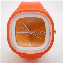 2012爆款热销2万只方形果冻手表糖果色硅胶果冻表硅胶电子手表