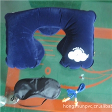 充气U形枕pvc植绒料户外旅行必备580个起订白色环保颈枕