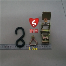 供应1寸/2.5cm收紧器铁件/机架电镀防锈处理/双排钩/S钩/1吨