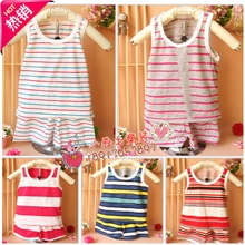 供应夏季儿童套装条纹背心套装宝宝背心满裆短裤套装0.1/M