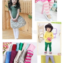 7-9分打底裤实物模特C66外贸儿童打底裤批发