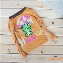 Q10-20西松屋跳伞的青蛙印花长袖精品童装