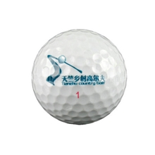 天竺乡村高尔夫球LOGO印制彩色印刷双层比赛球