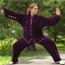 冬季金丝绒太极服练功服太极拳服装功夫服装不倒绒加厚南韩绒