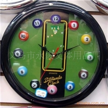 台球塑料钟数字台球钟卡通钟混色钟