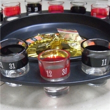 厂家直销大量供应义乌16酒杯俄罗斯转盘轮盘黑盘泡沫包装