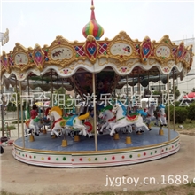 厂家直销16座仿上传动豪华转马/简易旋转木马/大型户外游乐场