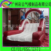 充气滑梯儿童娱乐滑滑梯红色海豚滑梯生产厂家直销
