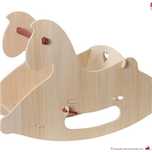 MOOVER大牌原木色摇马车木质儿童玩具摇摇马儿童木马