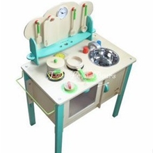 出口韩国电视购物时钟厨房玩具/灶台全套木制厨房过家家玩具