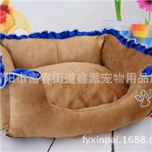 鑫派工厂现货-2013新款木耳边三件套方窝狗窝狗床宠物床