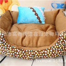 鑫派现货小额批发色丁彩点可爱小枕头狗窝