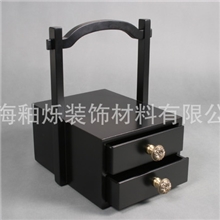 加工、定制宾馆酒店用双层提篮箱漆木用品