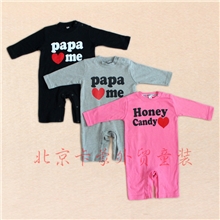 厂家直销北京卡蒙外贸西松屋纯棉棉毛长款爬服哈衣正品批发