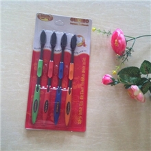 亏本清仓韩版竹炭软毛牙刷四只装韩国纳米牙刷黑色10克现货