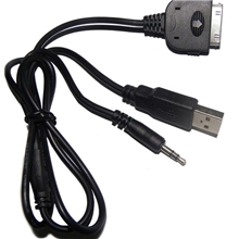 苹果公头对3.5mm音频立体插头&USB线