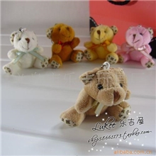 泰迪熊毛绒手机挂件LV花纹熊精致手机挂件批发