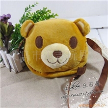 轻松小熊毛绒挎包儿童挎包书包胸包