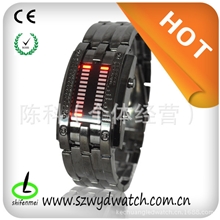 厂家供应铁面骑士二进制LED电子手表，两排灯商务男士手表！