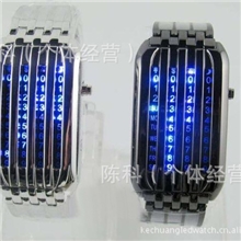 批发男士LED手表，铁面骑士手表，创意手表，流星雨LED电子手表！