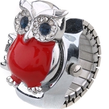 手表批发供应潮流大气新款式精品猫头鹰戒指表厂家直销