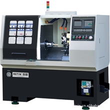 全自动加工刀塔式数控车床，液压夹紧，线轨，广东中山科挺CNC。
