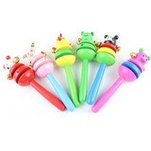 三片摇铃婴儿玩具0-1岁新生儿玩具益智力木制手摇铃铃铛