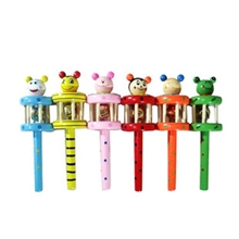 奥尔夫乐器传统经典木制摇铃超可爱卡通图案儿童益智玩具