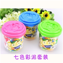 奇妙多彩泥套装彩色橡皮泥8819小提杯彩泥套装7色益智玩具批发