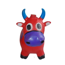 彩绘音乐跳跳牛幼儿园彩绘玩具彩绘卡通动物pvc充气玩具批发
