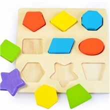 【厂家直销】蒙氏教具认知形状分类板几何益智拼图儿童木制积木